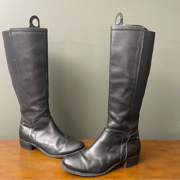 Hush Puppies Shoes - Hush puppies riding boots knee high black leather woman’s 9 wide